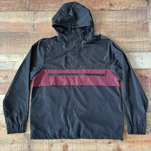 Primitive Skateboarding Windbreaker Jacket Hoodie Black & Maroon Size M Unisex